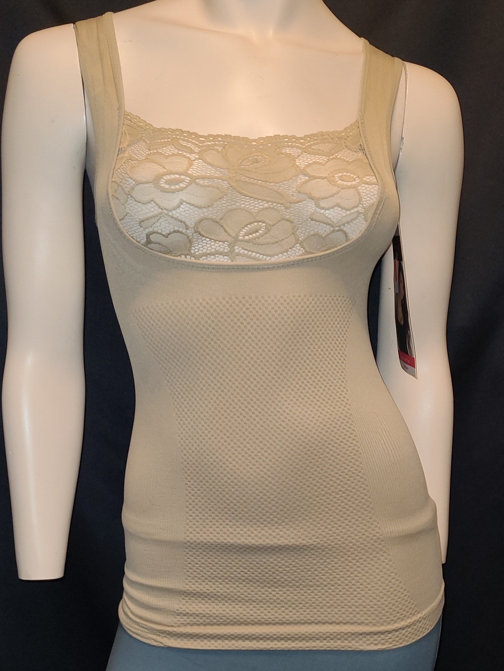 This UnderWhere? Essentials Basic Comfort Tank features a Tan scoop-neck